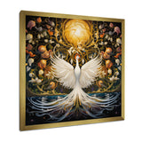 Celestial Grace Of The White Swan - Swans Canvas Wall Art