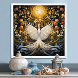 Celestial Grace Of The White Swan - Swans Canvas Wall Art
