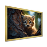 Cute Tiger Kitten In A Tree - Tiger Wall Decor