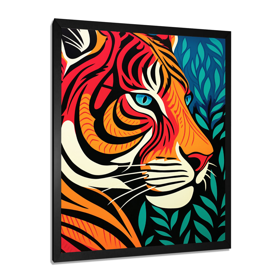 Glorious Portrait Of Tiger In The Woods Retro Abstract - Brown Tiger Wall Art