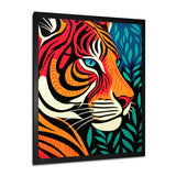 Glorious Portrait Of Tiger In The Woods Retro Abstract - Brown Tiger Wall Art