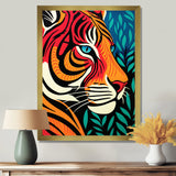 Glorious Portrait Of Tiger In The Woods Retro Abstract - Brown Tiger Wall Art