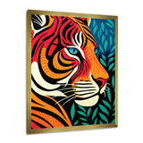 Glorious Portrait Of Tiger In The Woods Retro Abstract - Brown Tiger Wall Art