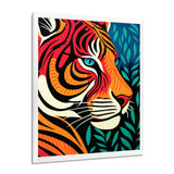 Glorious Portrait Of Tiger In The Woods Retro Abstract - Brown Tiger Wall Art