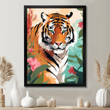 Orange Tiger Portrait In Tropical Jungle - Tiger Home Decor Art