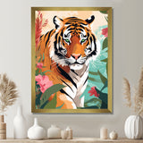 Orange Tiger Portrait In Tropical Jungle - Tiger Home Decor Art