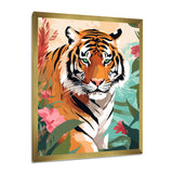 Orange Tiger Portrait In Tropical Jungle - Tiger Home Decor Art