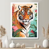 Orange Tiger Portrait In Tropical Jungle - Tiger Home Decor Art