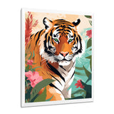 Orange Tiger Portrait In Tropical Jungle - Tiger Home Decor Art
