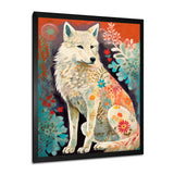 Powerful White Owl In Boho Forest Retro Illustration - Wolf Canvas Wall Art