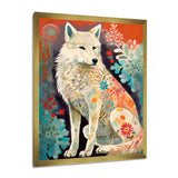 Powerful White Owl In Boho Forest Retro Illustration - Wolf Canvas Wall Art