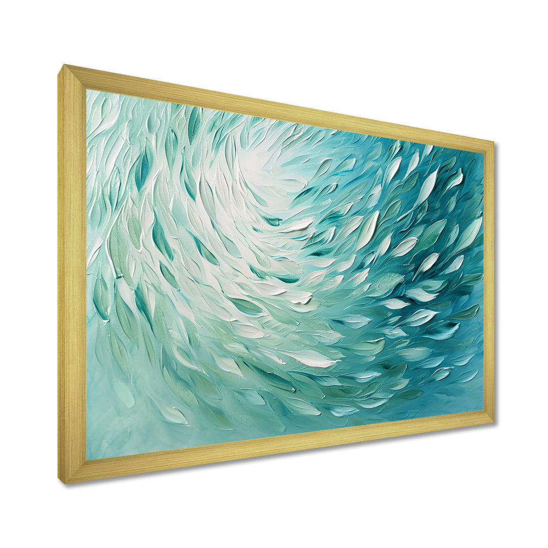Green Turquoise Boho Feather Wave - Feathers Home Decor Art