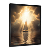 Sailboat Tranquility God Rays After The Storm - Boat Canvas Wall Art