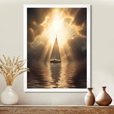 Sailboat Tranquility God Rays After The Storm - Boat Canvas Wall Art