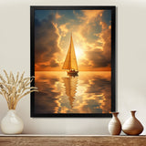 Majestic Ocean Sailboat Sunset After The Storm I - Boat Canvas Wall Art