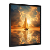 Majestic Ocean Sailboat Sunset After The Storm I - Boat Canvas Wall Art