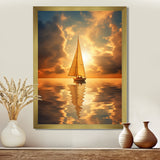 Majestic Ocean Sailboat Sunset After The Storm I - Boat Canvas Wall Art