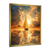 Majestic Ocean Sailboat Sunset After The Storm I - Boat Canvas Wall Art