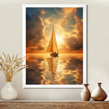 Majestic Ocean Sailboat Sunset After The Storm I - Boat Canvas Wall Art