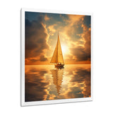 Majestic Ocean Sailboat Sunset After The Storm I - Boat Canvas Wall Art