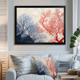 Red And Blue Deep Ocean Coral Retro Illustration - Coral Wall Art Prints