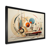 Mid Century Red Car Geometrics - Car Vintage Canvas Wall Art
