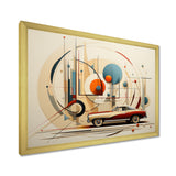 Mid Century Red Car Geometrics - Car Vintage Canvas Wall Art