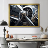 Silver Wings Chrome Reflection Airliner - Train Canvas Wall Art