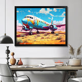 Blue Sky Nostalgia Floral Mourning - Plane Canvas Wall Art