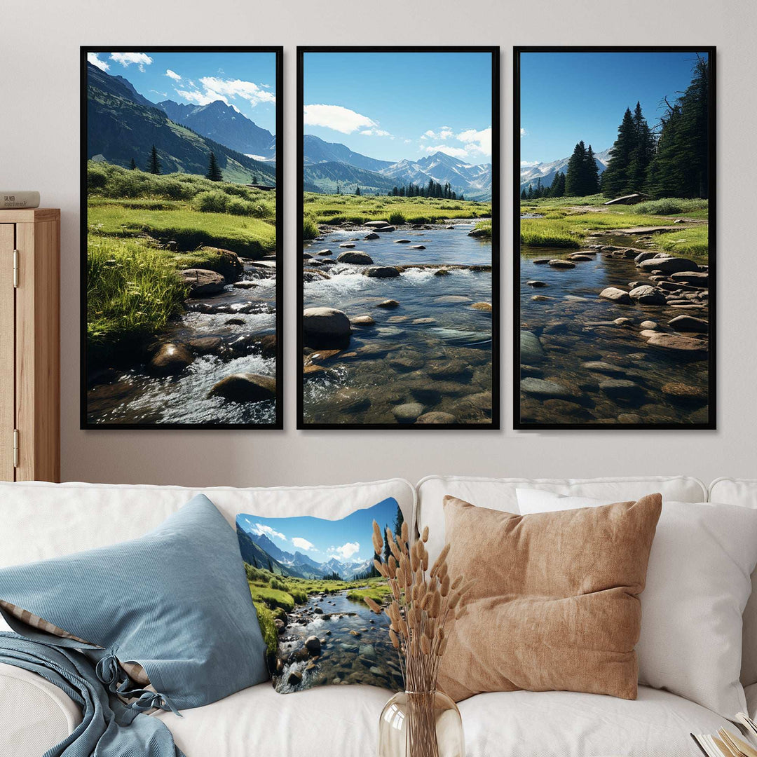 USA Rocky Mountain National Park River I - Canvas Multipanels Set of 3