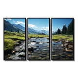 USA Rocky Mountain National Park River I - Canvas Multipanels Set of 3