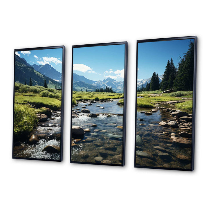 USA Rocky Mountain National Park River I - Canvas Multipanels Set of 3