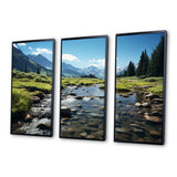 USA Rocky Mountain National Park River I - Canvas Multipanels Set of 3