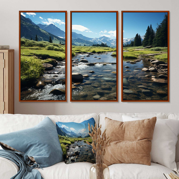 USA Rocky Mountain National Park River I - Canvas Multipanels Set of 3