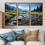 USA Rocky Mountain National Park River I - Canvas Multipanels Set of 3
