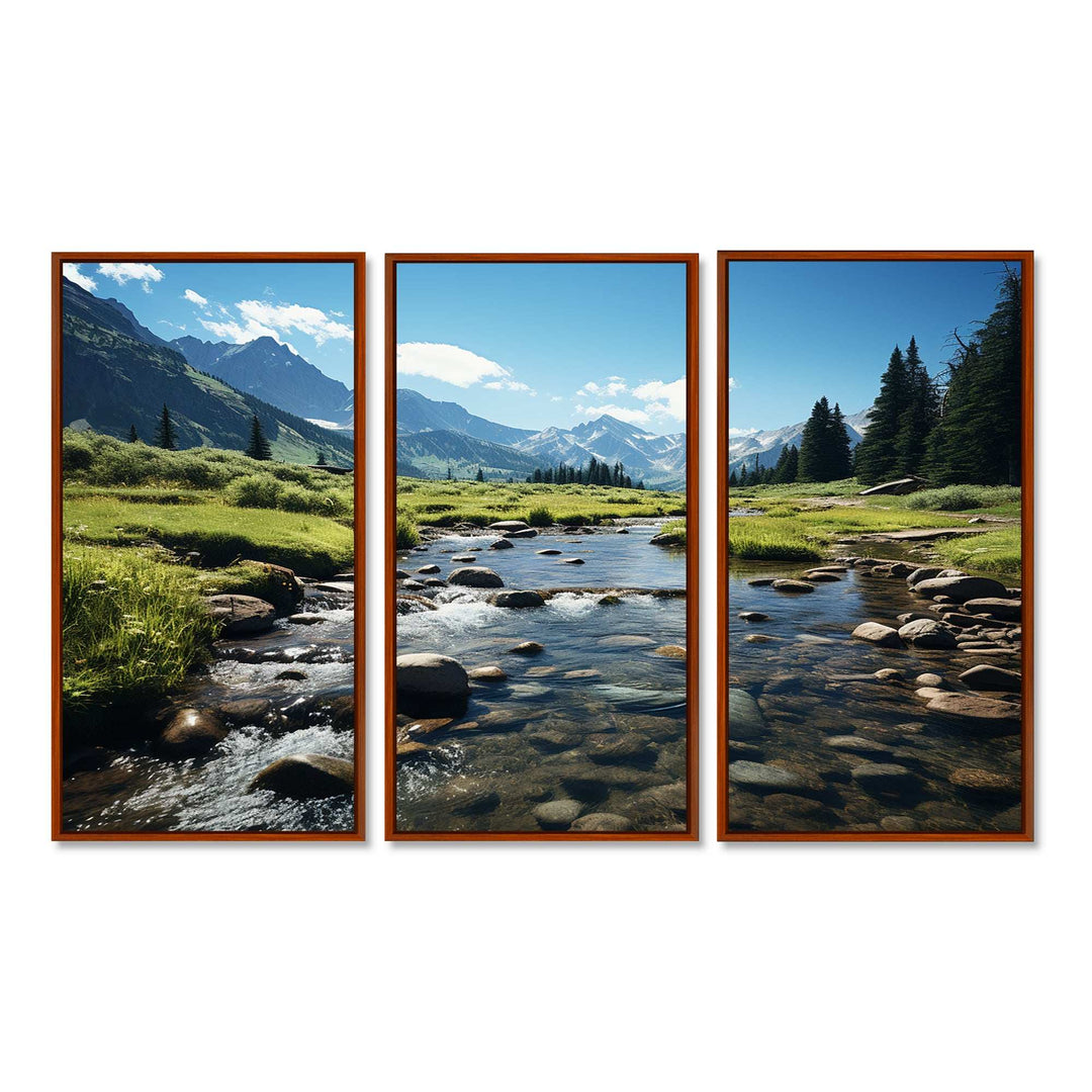 USA Rocky Mountain National Park River I - Canvas Multipanels Set of 3