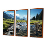 USA Rocky Mountain National Park River I - Canvas Multipanels Set of 3