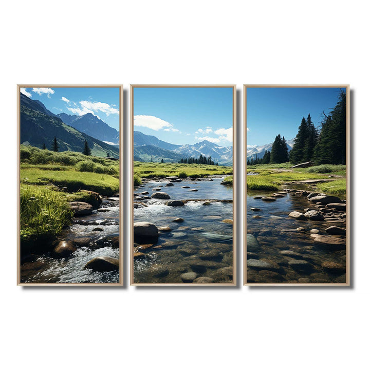 USA Rocky Mountain National Park River I - Canvas Multipanels Set of 3