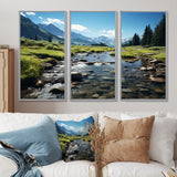 USA Rocky Mountain National Park River I - Canvas Multipanels Set of 3
