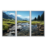 USA Rocky Mountain National Park River I - Canvas Multipanels Set of 3