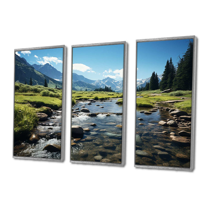 USA Rocky Mountain National Park River I - Canvas Multipanels Set of 3