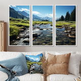 USA Rocky Mountain National Park River I - Canvas Multipanels Set of 3
