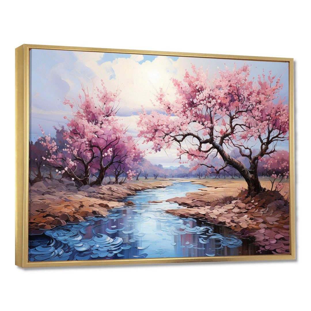 Vangogh Blossoming Almond Trees I - Landscapes Canvas Wall Art