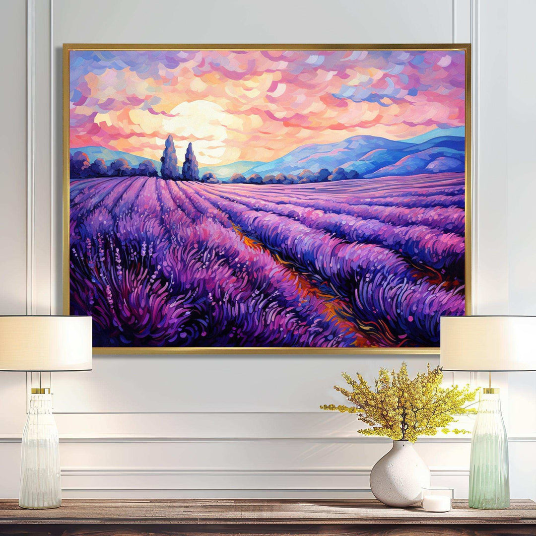 Vangogh Lavender Fields II - Landscapes Canvas Wall Art