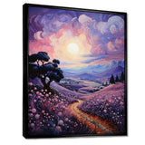 Vangogh Lavender Fields Pointillism I - Landscapes Canvas Wall Art