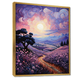 Vangogh Lavender Fields Pointillism I - Landscapes Canvas Wall Art