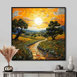 Vangogh Olive Grove In Province - Landscapes Canvas Wall Art