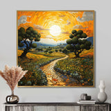 Vangogh Olive Grove In Province - Landscapes Canvas Wall Art