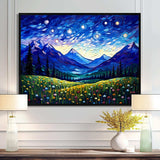 Vangogh Starry Night Over The Mountains - Landscapes Canvas Wall Art