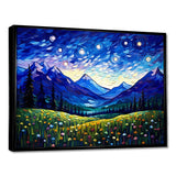 Vangogh Starry Night Over The Mountains - Landscapes Canvas Wall Art